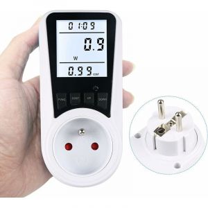 Wattm&egrave;tre Prise, Compteur d'&eacute;nergie AC 230V Compteur de Consommation d'&eacute;nergie, Prise de Moniteur d'utilisation de l'&eacute;lectricit&eacute; avec &eacute;cran LCD Prise