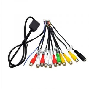 ZVD Autoradio StéRéO RCA Sortie Câble Fil Adaptateur Aux-In Subwoofer/Amplificateur 3.5Mm 20 Broches Harnais TêTe Unité