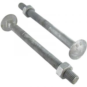 Vis Express - Boulon (vendu avec Ecrou) trcc japy t&ecirc;te ronde collet carr&eacute; M10X200 Filet&eacute;e sur 100 Classe 6.8 Forte tenue &agrave; la-10 pi&egrave;ces