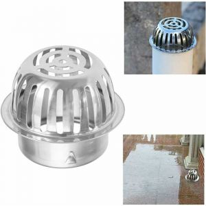 Linghhang - Crapaudines pour Gouttière - Protection Gouttiere Feuilles - Grille anti-feuilles en acier inoxydable pour gouttières - 100 mm