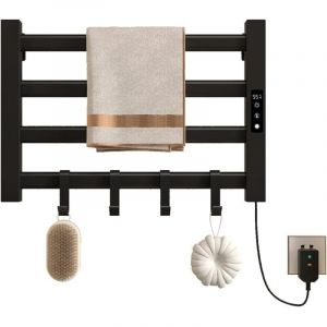S&egrave;che Serviettes &Eacute;lectrique, 55x35cm Petit 80W Porte Chauffe Serviettes &eacute;lectrique Economie d'&eacute;nergie avec Minuterie,LCD &Eacute;cran Tactile,Thermostat