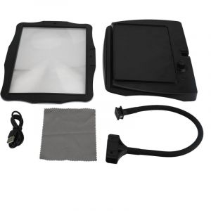 10x Rechargeable Loupe de Lecture, Lampe Loupe Sur Pied Eclairante de Bureau Lexible À Col de Cygne 50 Led, Grande Loupe Eclairante pour La Couture,