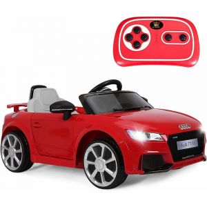 Audi tt rs Voiture Electrique Enfants, Voiture pour Enfants Klaxon, Musique, Phare LED,Pousser pour Enfants,Double Porte Télécommande 2.4G(Rouge)