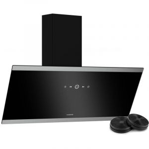 Klarstein - FlashLine hotte aspirante - hotte de cuisine 90 cm, écran tactile, 524 m³/h, cee a++, éclairage led, silencieuse avec 34,5 dB, noire,