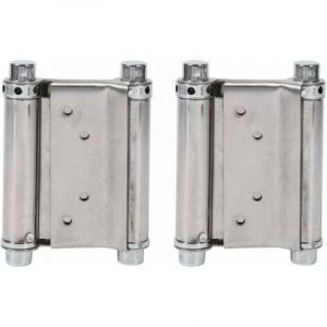 2Pcs Charni&egrave;res &Agrave; Ressort Double Action en Acier Inox Charni&egrave;res de Porte de Saloon Gond Porte Battante, Capacit&eacute; de Charge Jusqu'&agrave; 15 Kg