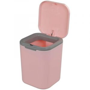 Mini poubelle avec couvercle, bouton poussoir, poubelle, corbeille &agrave; papier de bureau, petite poubelle