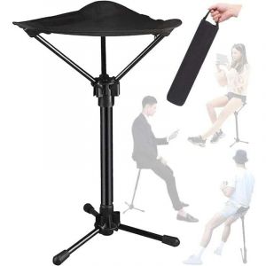 Tabouret pliant t&eacute;lescopique r&eacute;glable &ndash; Si&egrave;ge tr&eacute;pied l&eacute;ger pour la p&ecirc;che et le camping &ndash; Chaise portable monopied r&eacute;glable en hauteur