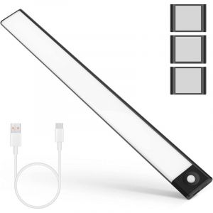 Lampe de Placard 72 LEDs,R&eacute;glette LED Sans Fil,Veilleuse &agrave; Induction Rechargeable USB,Lumi&egrave;re d'Armoire Eclairage Placard D&eacute;tecteur de Mouvement Pour
