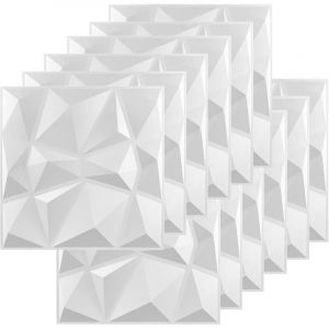 Lot de 12 panneaux muraux 3D - Plaque en PVC - Panneaux muraux 3D - Rev&ecirc;tement de fa&ccedil;ade - Panneaux de plafond - Panneaux muraux de jeu - Papier