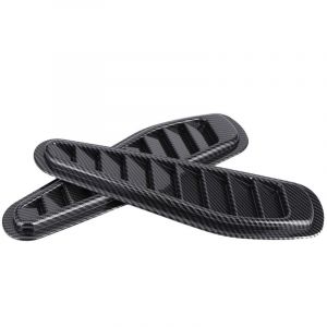 2 pi&egrave;ces en Fiber de carbone Style voiture flux d'air prise d&eacute;corative Scoop capot &eacute;vent capot couverture universelle