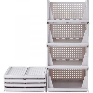 Organisateur Armoire Vetement 3 pcs Organisateur Tiroir Empilable Rangement Dressing Organisateur Plastique Boite Rangement Vetement pour Chambre,