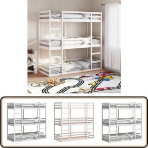 Vidaxl - Lit superposé triple sans matelas 90x190 cm bois de pin massif - Lit Superposé - Lit Triple - Lit Enfant - Meuble Chambre - Mobilier Salle
