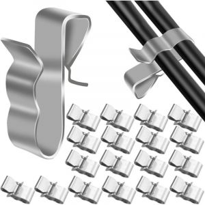 Clips C&acirc;bles Clips de Fil M&eacute;tallique Remorque Cadre de C&acirc;ble Pince en Acier Inoxydable Cavalier Cable Electrique Clips Rangement de C&acirc;ble pour