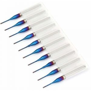 10pcs Cône Fraise en Carbure de Tungstène Bleu Enduit Fraises en Bout pour Machine de Gravure Carte de Circuit Imprimé SCM (0.8mm)