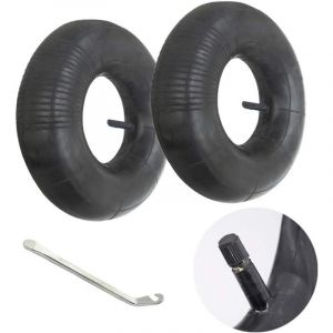 2 Pi&egrave;ces 3.50/4.00-6 Chambre a Air Inner Tube Pneu Roue 3.50/4.00-6 Innertube Brouette Rubber Valve 6