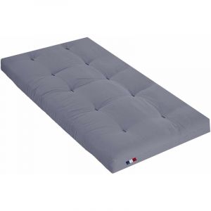 Matelas futon gris clair en coton 90x190