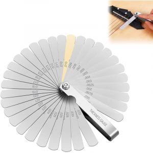 Jeu de Cales D'épaisseur,Jauges D'épaisseur en Acier Inoxydable,Jeu Cale Soupape En Acier Inoxydable,Jauge D'épaisseur Pliante Double Mesure,Jauges