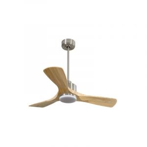 Klassfan - Modulo de Super déstratificateur d'air chrome Led pales bois clair,thermostat,10 à 15 m² KLDC3SlimP642SWL1ChSlim