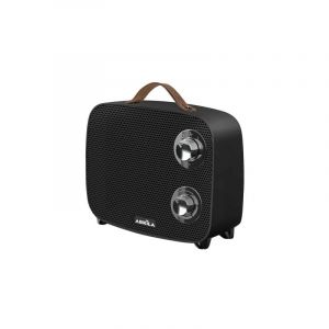 Fabrilamp - Ventilateur c&eacute;ramique ptc corcega 1500w noir/chrome 2pouvoirs 3fonctions coupure thermique s&eacute;curit&eacute; anti-basculement 21x23x13,6 cm