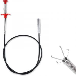 Déboucheur de canalisations robuste et flexible, 90 cm, déboucheur à ressort pour cuisine et salle de bain (noir)