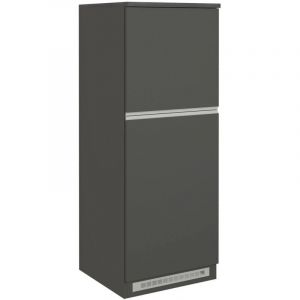 Garde-manger Plinio, Meuble polyvalent, meuble r&eacute;frig&eacute;rateur 2 portes, 100% Made in Italy, 60x60h165 cm, Anthracite et Ardoise, avec emballage