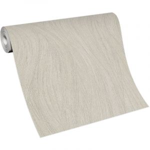 Erismann - bricoflor Papier Peint &agrave; rayures beige Tapisserie trompe l'oeil pour salon, salle de bain & plus Papier Peint intiss&eacute; ray&eacute; beige