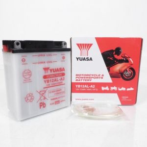 Batterie Yuasa pour Moto Yamaha 535 Virago 1988 &agrave; 2002 YB12AL-A2
