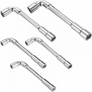 5 Pcs Cl&eacute; &agrave; Douille Double Coud&eacute;e, Cl&eacute;s &agrave; Pipe &agrave; Douille Hexagonales Coud&eacute;es en L, M&eacute;triques Cl&eacute; Doubles Douilles Hexagonales &agrave; 6 Pans pour