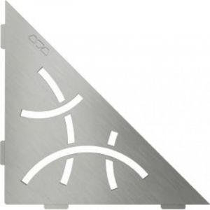 Schluter - Tablette d'angle murale SHELF-S1 curve Acier inox bross&eacute;