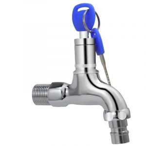 Robinet antivol avec serrure à clé, robinet extérieur verrouillable, robinet antivol en laiton, robinet d'évier antivol extérieur, pour jardin, salle