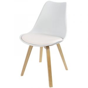 Chaise scandinave blanche avec coussin