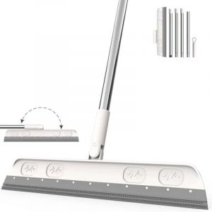 Raclette de sol, 120 cm, raclette de douche, manche long, raclette de fen&ecirc;tre avec manche, raclette &agrave; eau (gris)