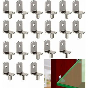 Shining House - 6MM Support pour &eacute;tag&egrave;res 20 Pi&egrave;ces Taquet Etagere En Acier Nickel&eacute; Chevilles de Support d'&Eacute;tag&egrave;re en Forme de l Piquets de Support