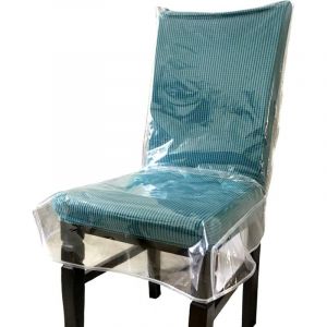 Housses de chaise de salle &agrave; manger en plastique avec dossier, housses de si&egrave;ge en PVC transparent, housses de protection imperm&eacute;ables pour chaises