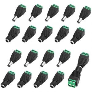 10 Paire 5.5 X 2.1mm 12V DC Connecteur d'alimentation M&acirc;le et Femelle, Fiche Prise Adaptateur Vis Borne Connecteur