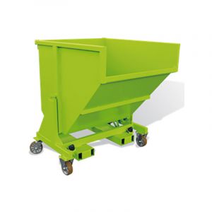 Benne &agrave; d&eacute;chet basculante avec roues 480 litres - Jaune - IEP05151-1003