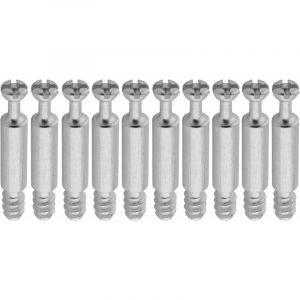 10x goujon ferrure raccord d'assemblage lisse rastex panneau meuble acier brut, 7x24mm