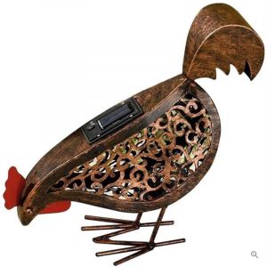 Lampe solaire ajour&eacute;e en fer forg&eacute; pour poulet, lanterne &eacute;tanche, veilleuse, coq, luminaire d&eacute;coratif d'ext&eacute;rieur, id&eacute;al