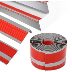 Nez de marche profilé d'escalier, PVC, adhésif et antidérapant, L gris foncé, 5x2.5cm , 300cm