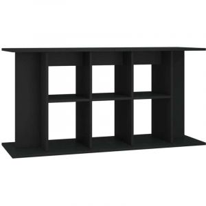 Support pour aquarium Meuble pour Aquarium noir 120x40x60 cm bois d'ing&eacute;nierie CFW19581