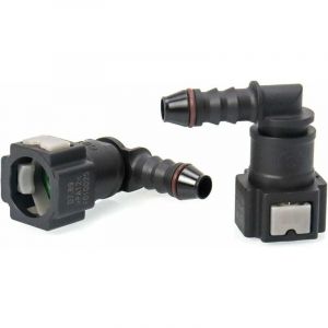 Lot de 2 Connecteur de Tuyau de Carburant de Voiture , Raccord durite essence , connecteur rapide à 90 degrés , plastique 7.89mm Connecteur ID6,de