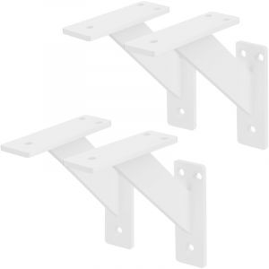 4 Pi&egrave;ces Support d'&Eacute;tag&egrave;re, 120 x 120 mm, Blanc, en Aluminium, Robuste, Style Industriel, Support Mural pour &Eacute;tag&egrave;re Console Murale Projets de