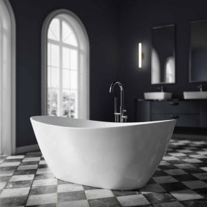 Bernstein - Baignoire îlot Acrylique ovale 180x80x69cm + Bonde et trop plein - Blanc mat - bellagio 2.0 Blanc mat, 180 x 80 cm