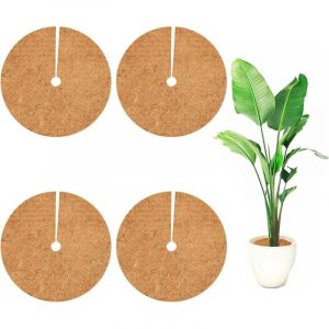 Disque de Fibre de Coco pour Plante, Toile de Paillage Jardin Tapis de Coco Plantes Prot&egrave;ge Les Racines des Plantes Disques Paillage Hivernage