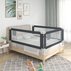 SKM - Barrière de sécurité de lit d'enfant Gris foncé 160x25 cm Tissu