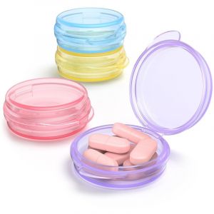 Petit pilulier (lot de 4), pilulier de voyage, pilulier journalier portable, mini bo&icirc;te de rangement pour m&eacute;dicaments, &eacute;tui de rangement, &eacute;tui &agrave;