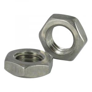 Vis Express - Ecrou hexagonal bas hm/contre Ecrou Pas &agrave; gauche M10 Pas fin Pas de 125 Inox A2-30 pi&egrave;ces