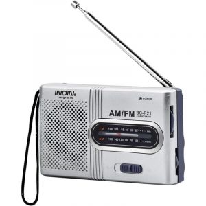 Radio Portable Petit Poste Radio Argent fm/am (mw), Bouton de R&eacute;glage Extra Large, Mini Radio avec Haut-Parleur Int&eacute;gr&eacute;, Aliment&eacute; par Pile - Ccykxa