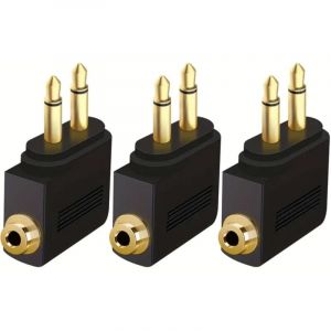 Adaptateur pour casque de vol, double prise jack 3,5 mm m&acirc;le vers femelle, adaptateur pour casque d'avion, connecteur audio jack vers prise jack pour