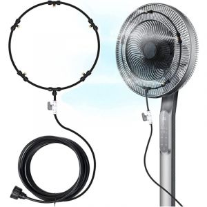 Kit de Brumisation de Ventilateur pour Une Brise de Terrasse Extérieure, Ventilateurs de Brumisation d'eau, Ligne de Brumisation de 8 m + 5 Buses de